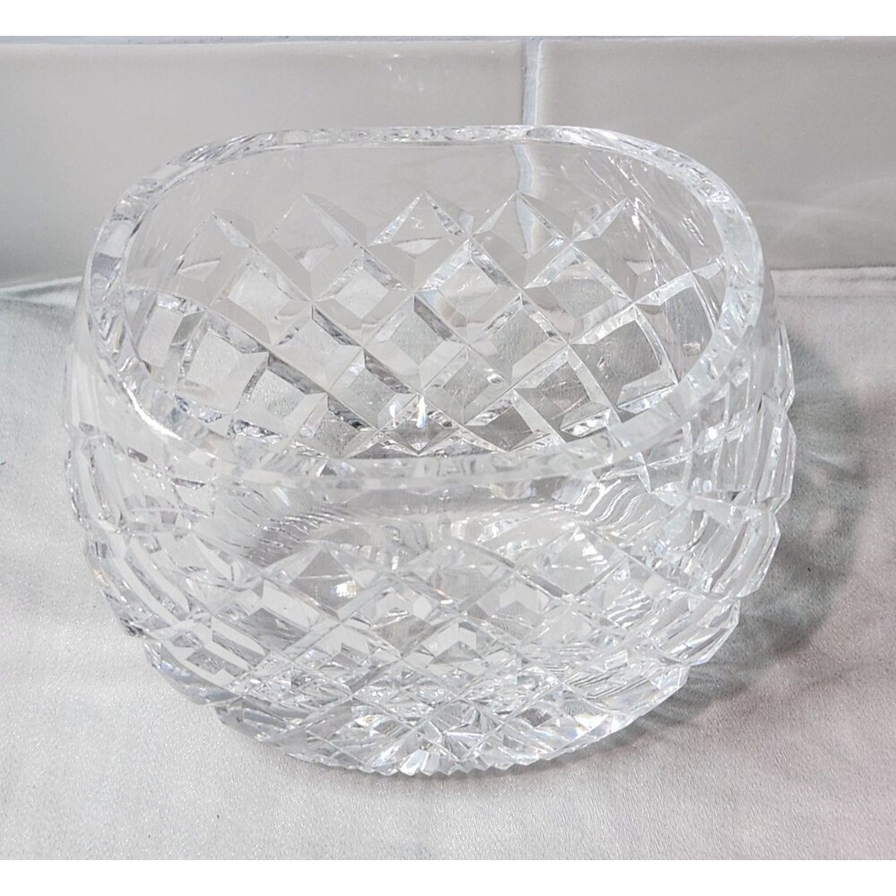 Waterford Crystal Oval Round Flower Vase 4.5" Comeragh Signed Ireland - Picture 3 of 12